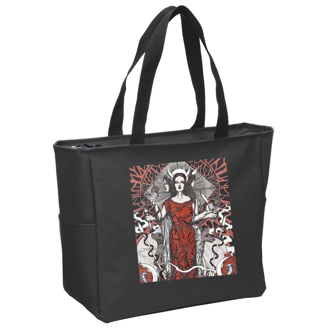 The Goddess Hecate Tarot Card Triple Wiccan Pagan Moon Witch Zip Tote Bag