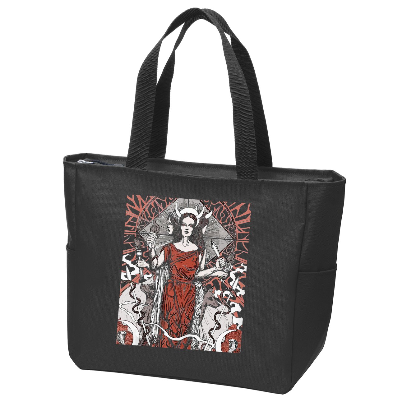 The Goddess Hecate Tarot Card Triple Wiccan Pagan Moon Witch Zip Tote Bag