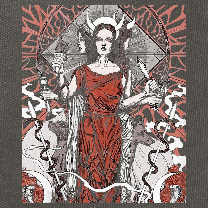 The Goddess Hecate Tarot Card Triple Wiccan Pagan Moon Witch Cotton Canvas Backpack