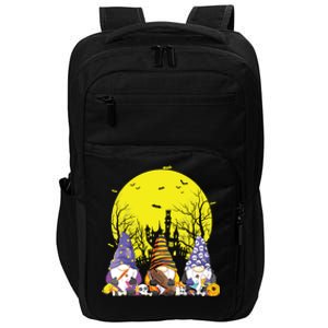 Three Gnomes Happy Halloween Fall Candy Corn Pumpkin Gnome Impact Tech Backpack