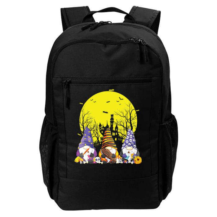 Three Gnomes Happy Halloween Fall Candy Corn Pumpkin Gnome Daily Commute Backpack