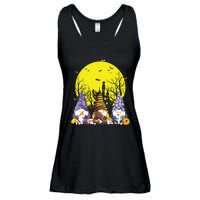 Three Gnomes Happy Halloween Fall Candy Corn Pumpkin Gnome Ladies Essential Flowy Tank