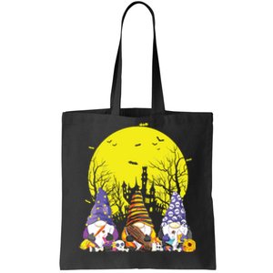 Three Gnomes Happy Halloween Fall Candy Corn Pumpkin Gnome Tote Bag