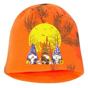 Three Gnomes Happy Halloween Fall Candy Corn Pumpkin Gnome Kati - Camo Knit Beanie