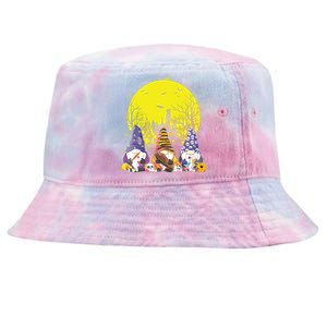 Three Gnomes Happy Halloween Fall Candy Corn Pumpkin Gnome Tie-Dyed Bucket Hat