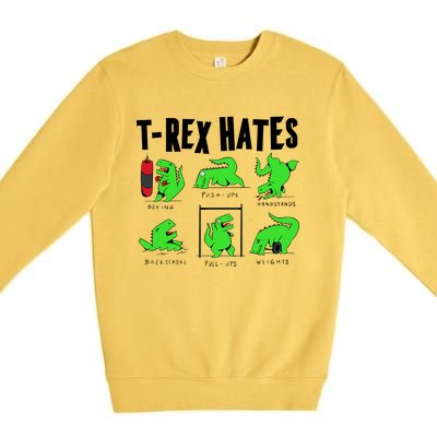 TRex Gym Hating Dinosaur Premium Crewneck Sweatshirt