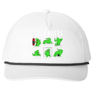 TRex Gym Hating Dinosaur Snapback Five-Panel Rope Hat