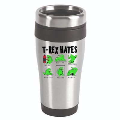 TRex Gym Hating Dinosaur 16oz Travel Tumbler