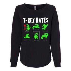 TRex Gym Hating Dinosaur Womens California Wash Sweatshirt