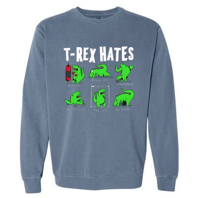 TRex Gym Hating Dinosaur Garment-Dyed Sweatshirt