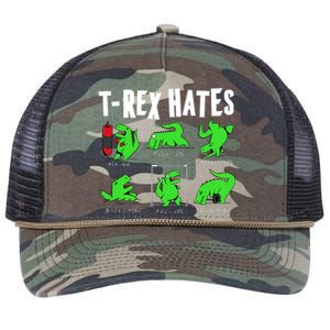 TRex Gym Hating Dinosaur Retro Rope Trucker Hat Cap