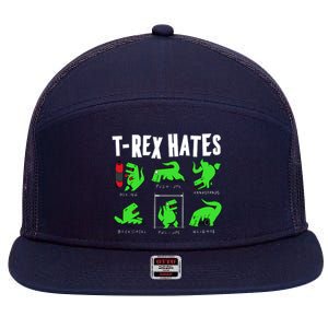 TRex Gym Hating Dinosaur 7 Panel Mesh Trucker Snapback Hat