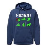 TRex Gym Hating Dinosaur Performance Fleece Hoodie