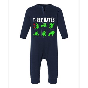 TRex Gym Hating Dinosaur Infant Fleece One Piece