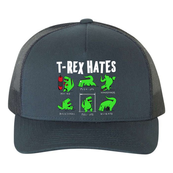 TRex Gym Hating Dinosaur Yupoong Adult 5-Panel Trucker Hat