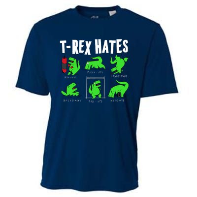 TRex Gym Hating Dinosaur Cooling Performance Crew T-Shirt