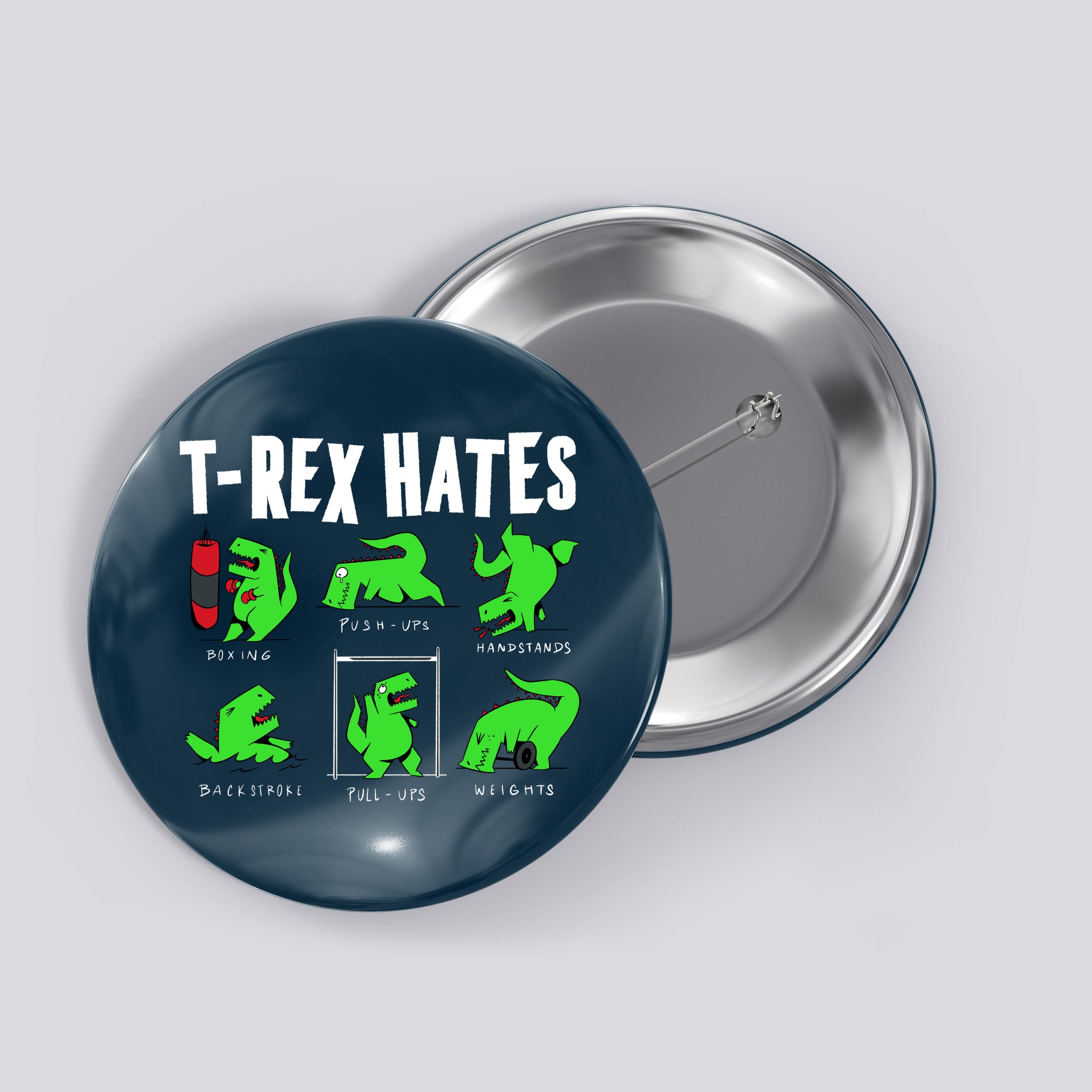 TRex Gym Hating Dinosaur Button