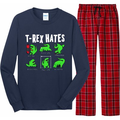 TRex Gym Hating Dinosaur Long Sleeve Pajama Set