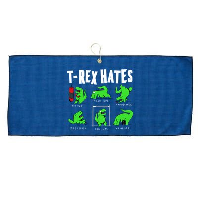 TRex Gym Hating Dinosaur Large Microfiber Waffle Golf Towel