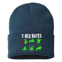 TRex Gym Hating Dinosaur Sustainable Knit Beanie