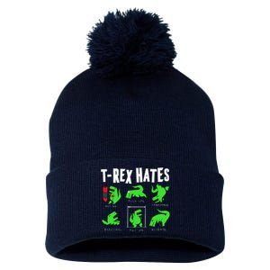 TRex Gym Hating Dinosaur Pom Pom 12in Knit Beanie