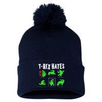 TRex Gym Hating Dinosaur Pom Pom 12in Knit Beanie