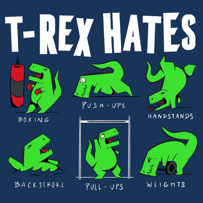 TRex Gym Hating Dinosaur Tie-Dye T-Shirt