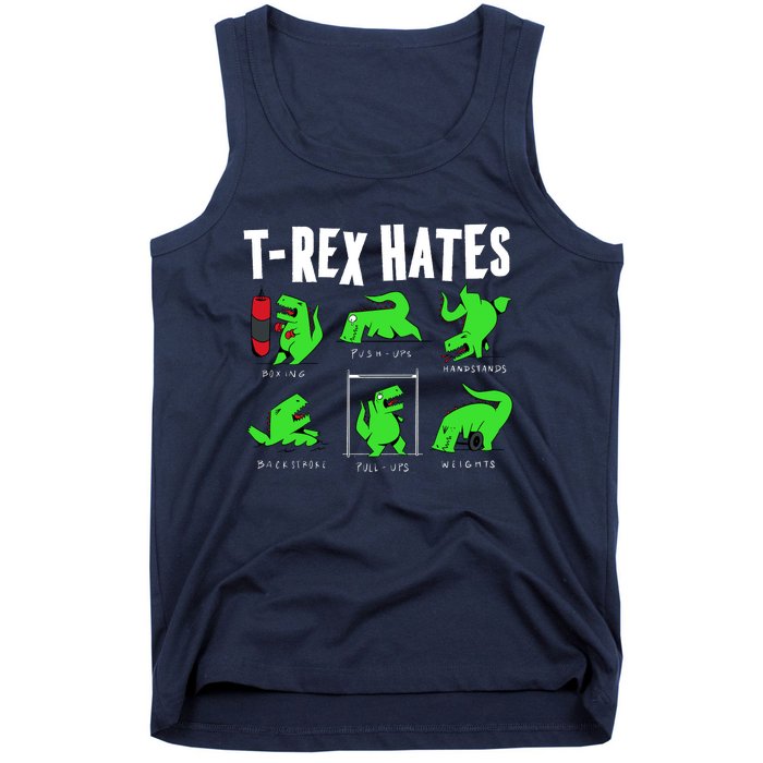 TRex Gym Hating Dinosaur Tank Top