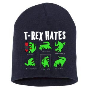 TRex Gym Hating Dinosaur Short Acrylic Beanie