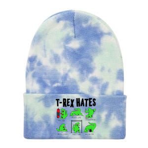 TRex Gym Hating Dinosaur Tie Dye 12in Knit Beanie