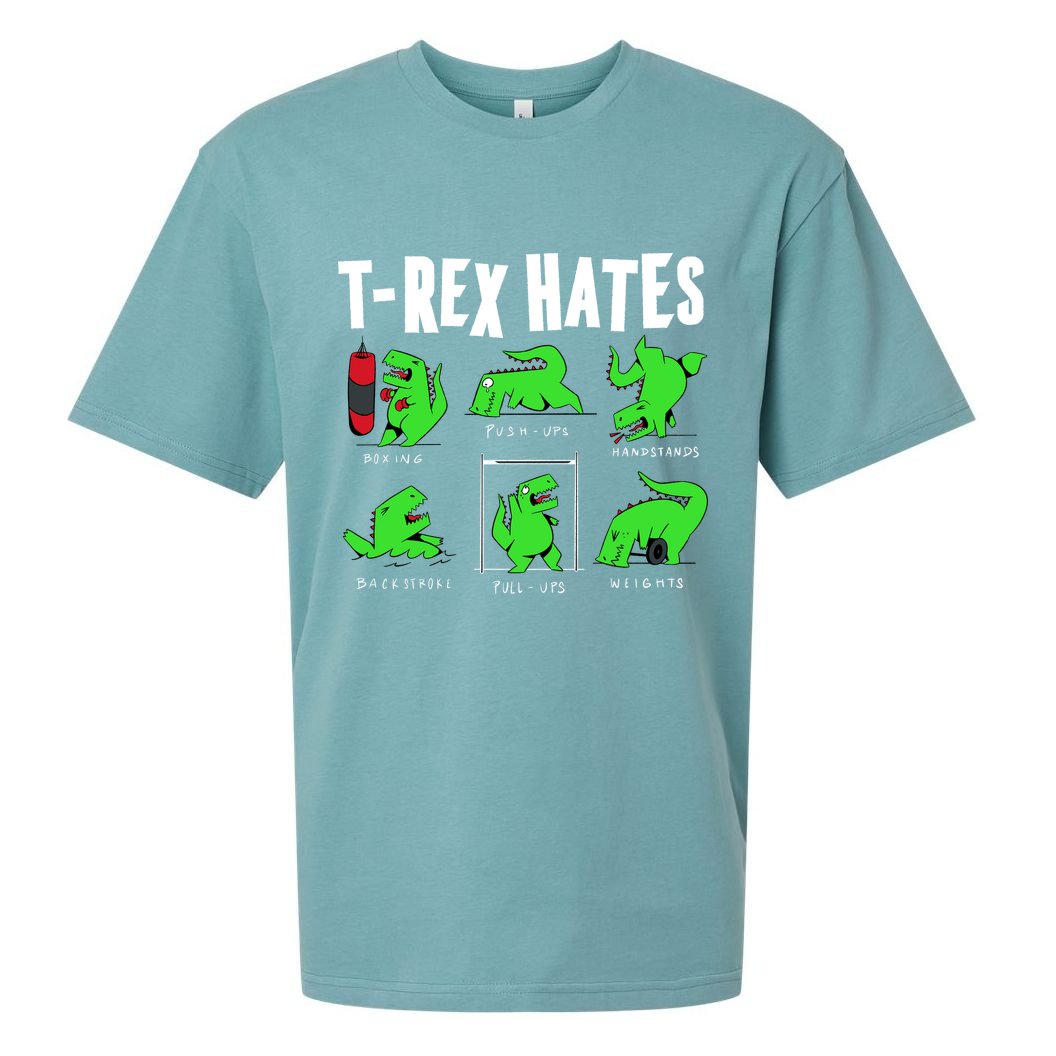 TRex Gym Hating Dinosaur Sueded Cloud Jersey T-Shirt