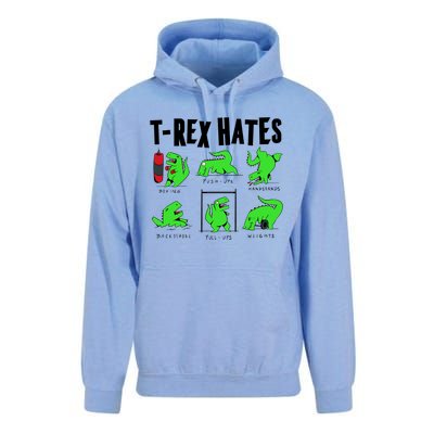 TRex Gym Hating Dinosaur Unisex Surf Hoodie