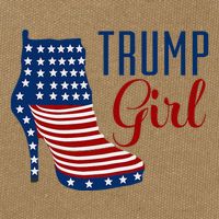 Trump Girl High Heel With Flag Cotton Canvas Backpack