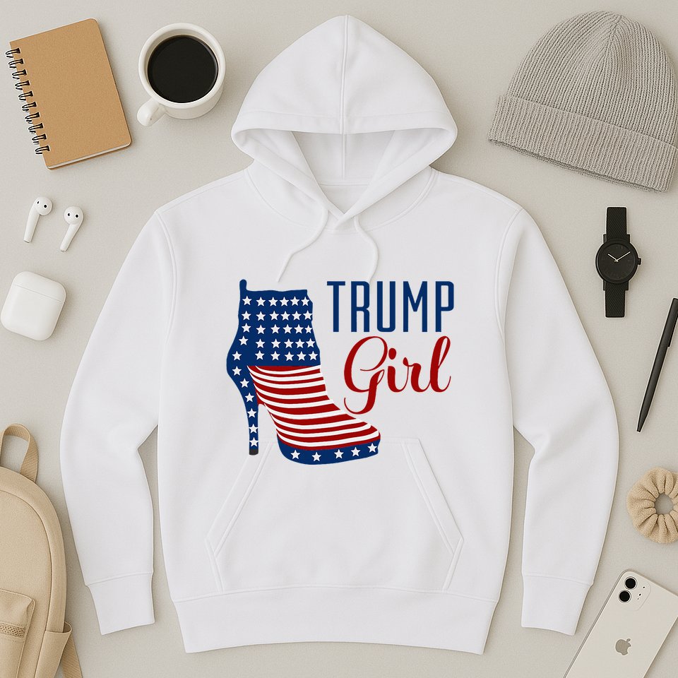 Trump Girl High Heel With Flag Hoodie
