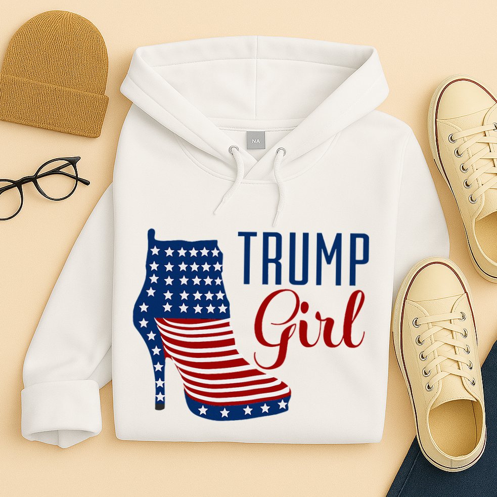 Trump Girl High Heel With Flag Hoodie