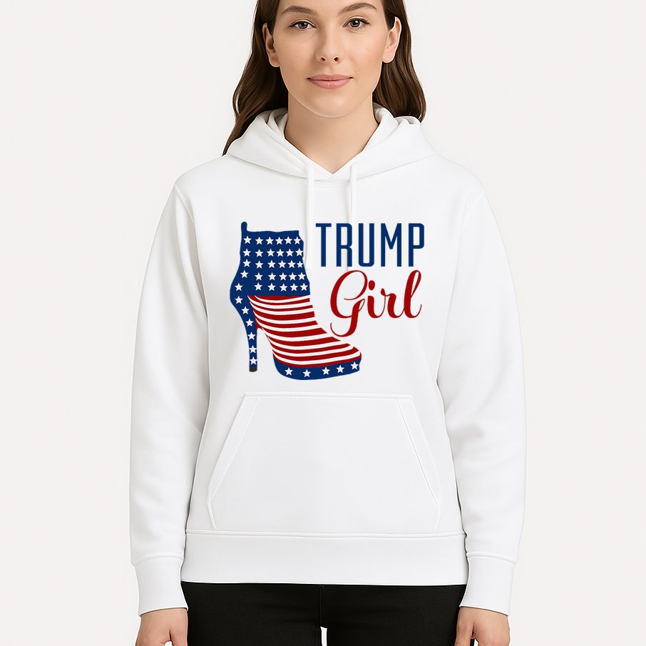 Trump Girl High Heel With Flag Hoodie
