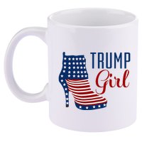 Trump Girl High Heel With Flag 11oz C Handle Ceramic Mug