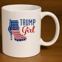 Trump Girl High Heel With Flag 11oz C Handle Ceramic Mug