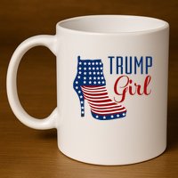 Trump Girl High Heel With Flag 11oz C Handle Ceramic Mug