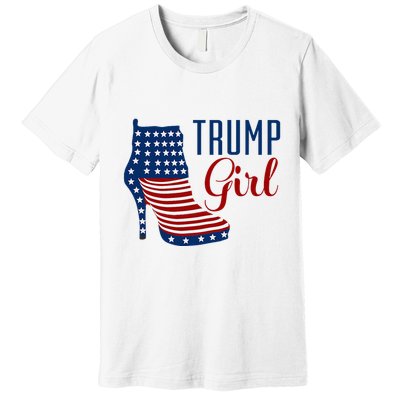 Trump Girl High Heel With Flag Premium T-Shirt