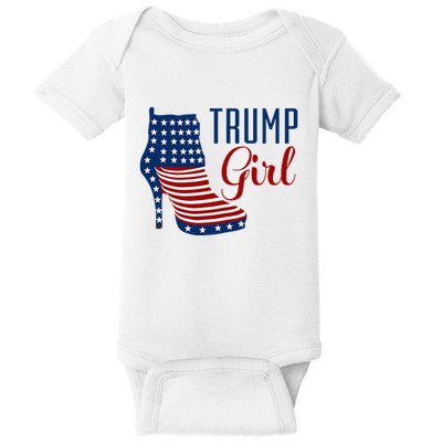 Trump Girl High Heel With Flag Baby Bodysuit