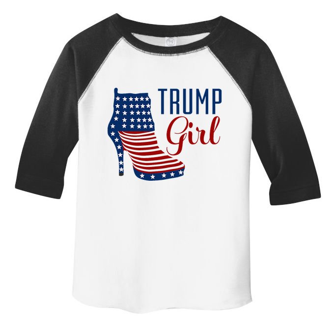 Trump Girl High Heel With Flag Toddler Fine Jersey T-Shirt