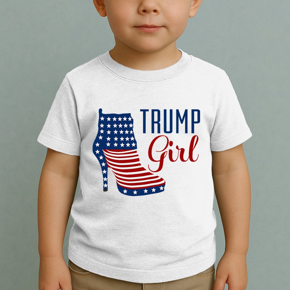 Trump Girl High Heel With Flag Toddler T-Shirt