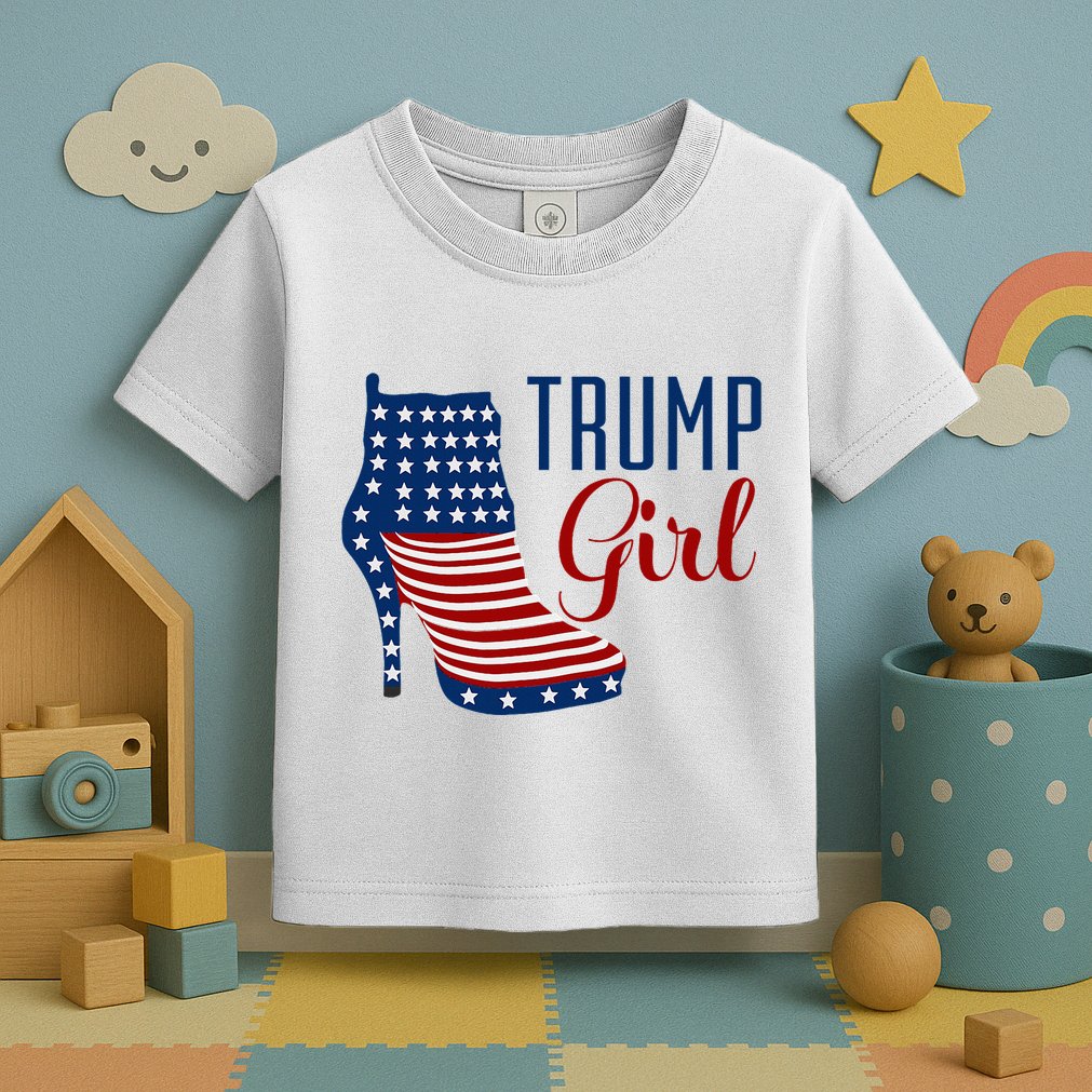 Trump Girl High Heel With Flag Toddler T-Shirt