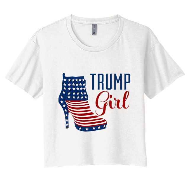 Trump Girl High Heel With Flag Crop Top