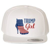 Trump Girl High Heel With Flag Wool Snapback Cap