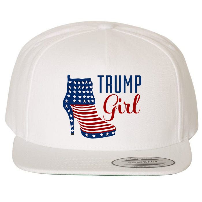 Trump Girl High Heel With Flag Wool Snapback Cap