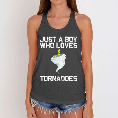 Tornado Gift Hurricane Weather Chaser Women's Knotted Racerback Tank