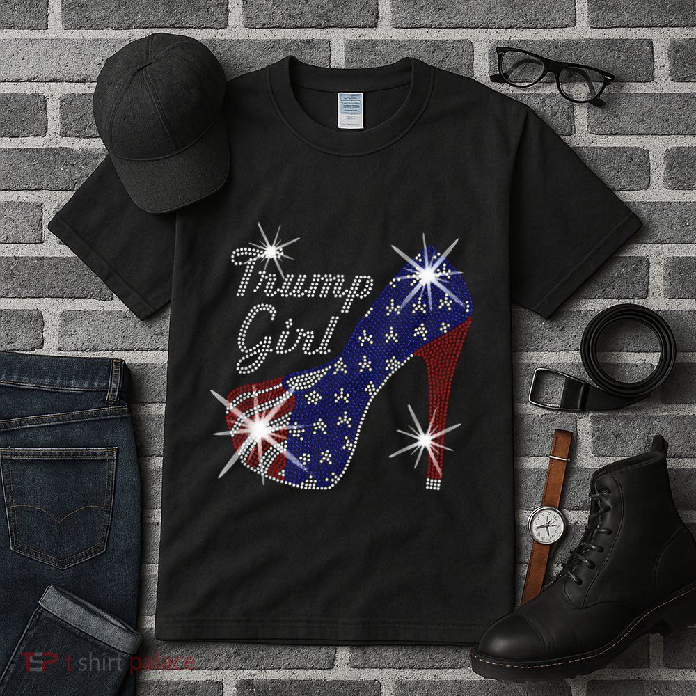Trump Girl High Heel American Flag Vote Donald Trump 2024 Tall T-Shirt