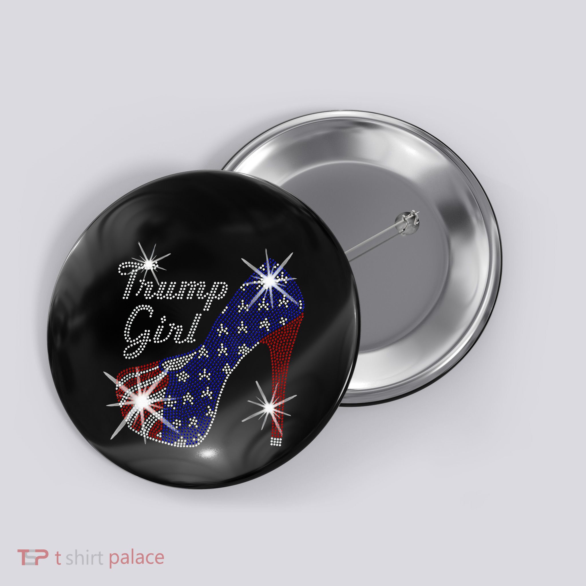 Trump Girl High Heel American Flag Vote Donald Trump 2024 Button
